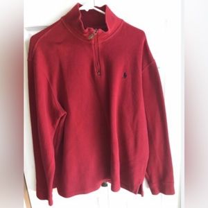 POLO RALPH LAUREN VINTAGE RED 1/4 ZIP MEN'S TURTLENECK SIZE L